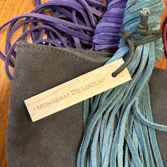 NWOT Monserat De Lucca Leather Bucket Bag w/ Bright Tassels - Anthro Exclusive - Picture 3 of 7